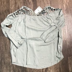 Cute Sage colored  Long Sleeve lightweight Tunic